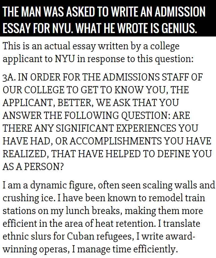 Accepted college essays