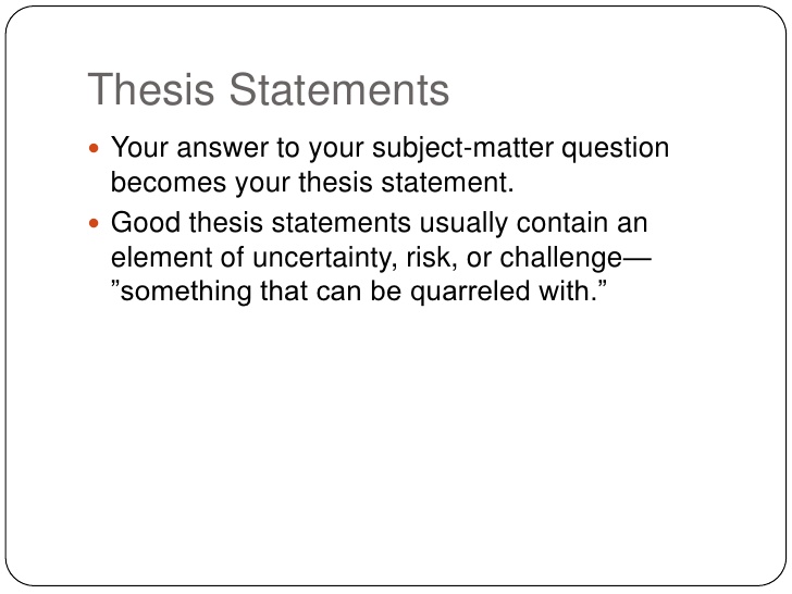 The perfect thesis statement