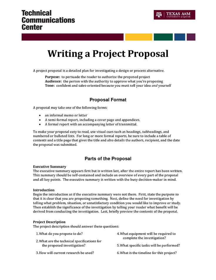 Who to write a proposal